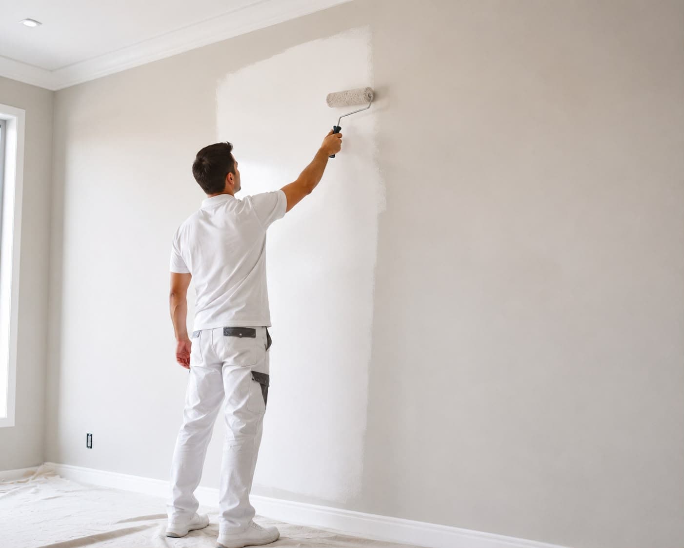 man painting a wall